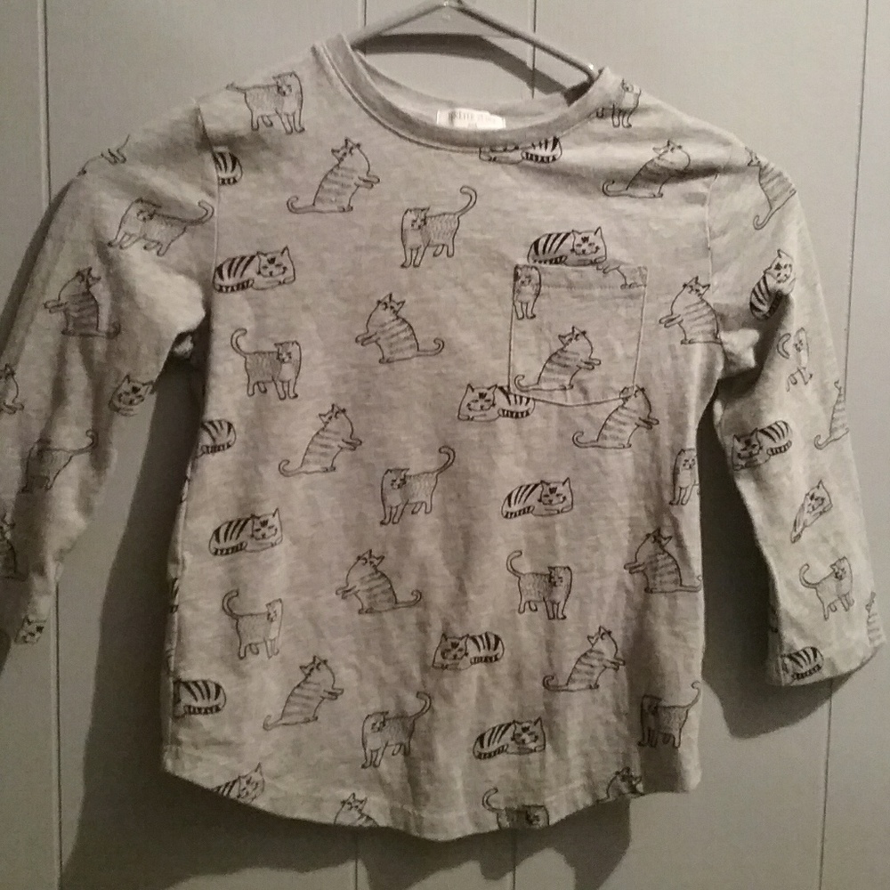 Girls Midsleeve Cat Top